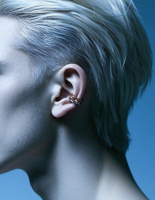 double-layer clip earrings