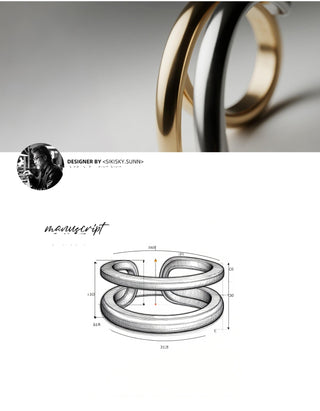 double-layer clip earrings