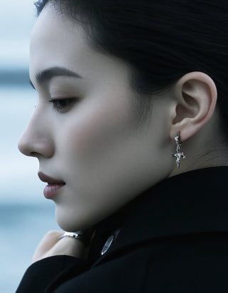 cross hip hop earrings