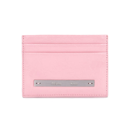 GLOSSY CARD WALLET IN PINK