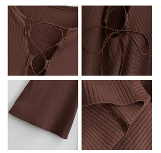 Cutout lace-up dress