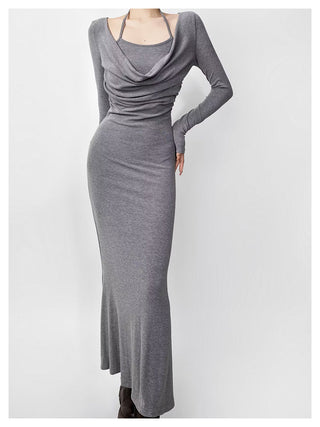 Halter fishtail dress