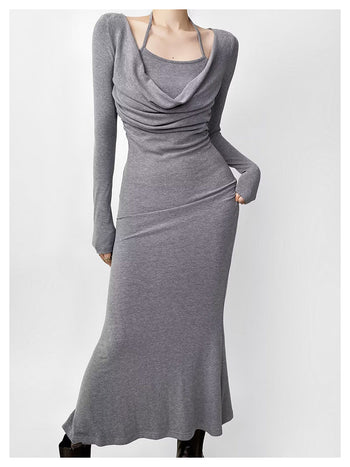 Halter fishtail dress