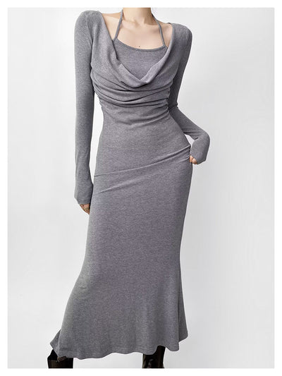 Halter fishtail dress