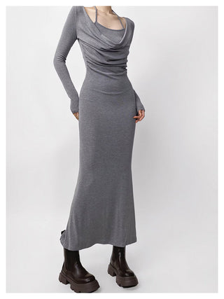 Halter fishtail dress