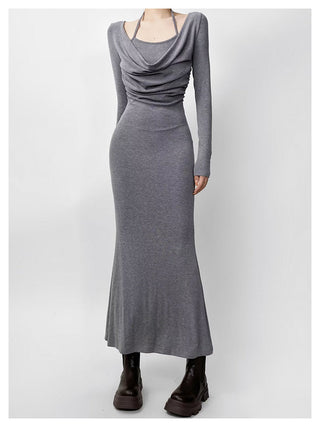 Halter fishtail dress