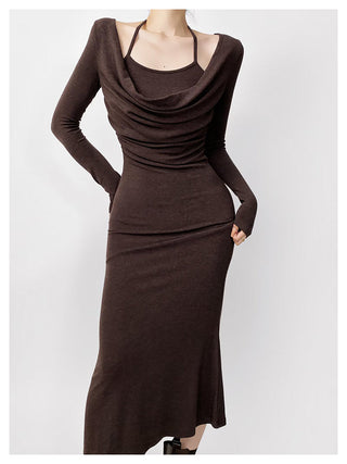 Halter fishtail dress