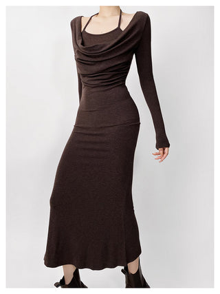 Halter fishtail dress