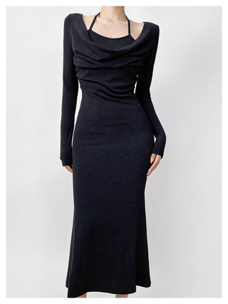 Halter fishtail dress