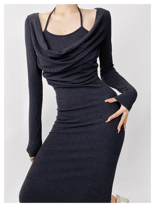 Halter fishtail dress