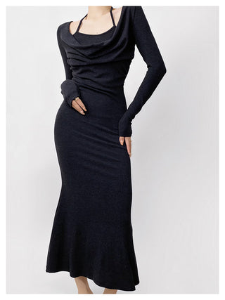 Halter fishtail dress