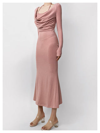 Halter fishtail dress