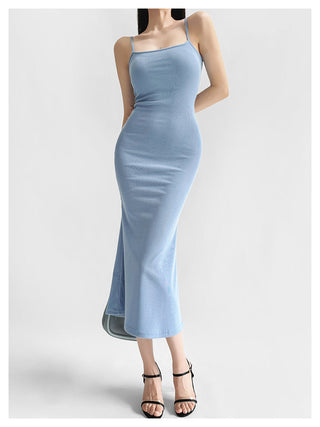 Suspender fishtail dress