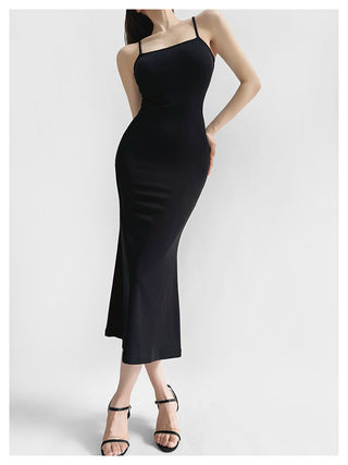 Suspender fishtail dress