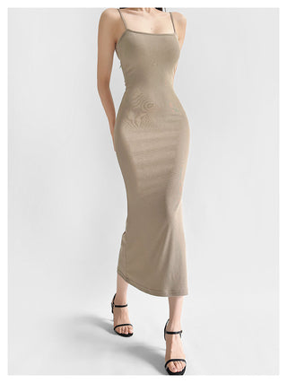 Suspender fishtail dress