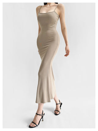 Suspender fishtail dress