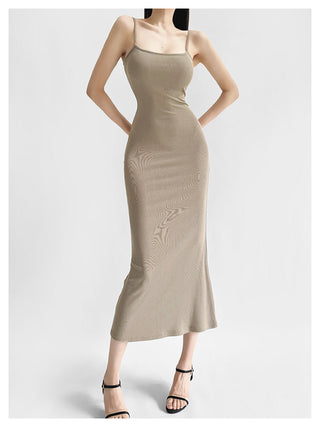 Suspender fishtail dress