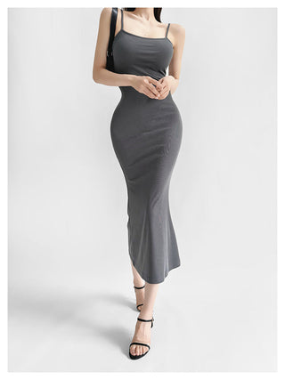 Suspender fishtail dress