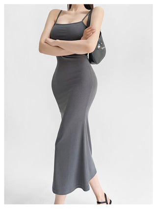 Suspender fishtail dress