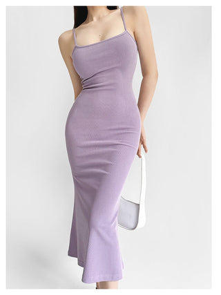 Suspender fishtail dress