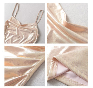 Pink pleated suspender
