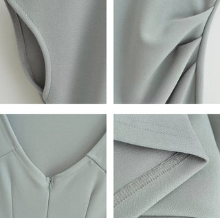Sloped shoulder dress