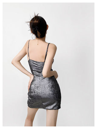 Metal pleated skirt