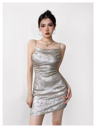 Metal pleated skirt