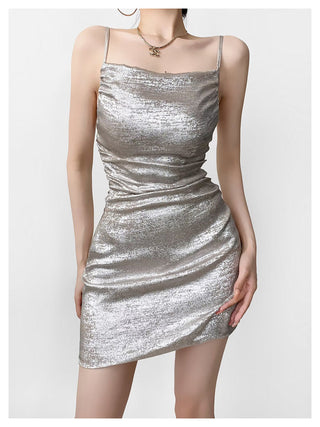 Metal pleated skirt