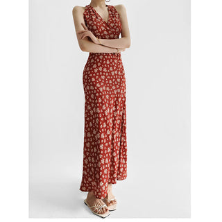 V-back floral dress
