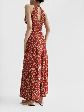 V-back floral dress