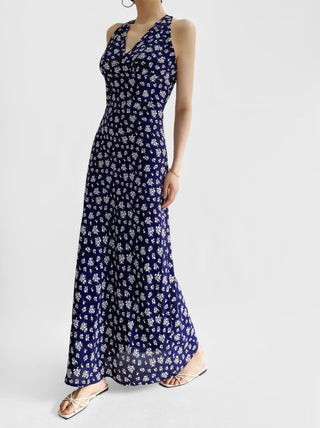 V-back floral dress