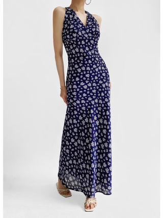 V-back floral dress