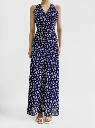 V-back floral dress