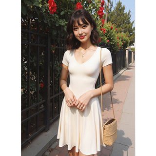 V-neck short dress
