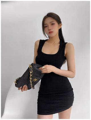 Pleated sheath skirt Top