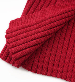 Red v-neck short sleeve knitted cardigan