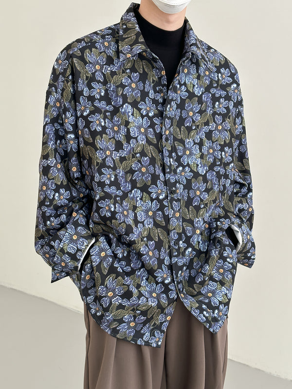 floral long-sleeved shirt jacket