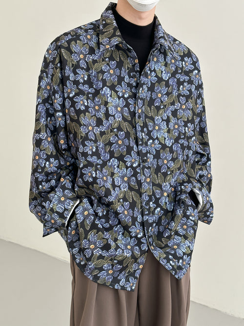 floral long-sleeved shirt jacket