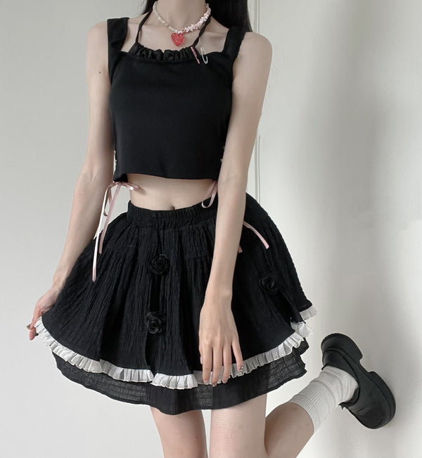 Versailles pin ribbon Coquette tops