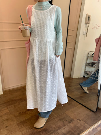 lace see-through long dress