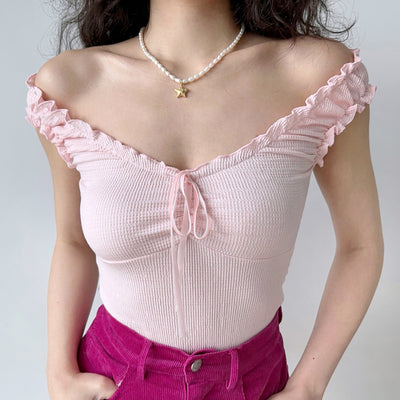 ballet style sleeveless coquette camisole