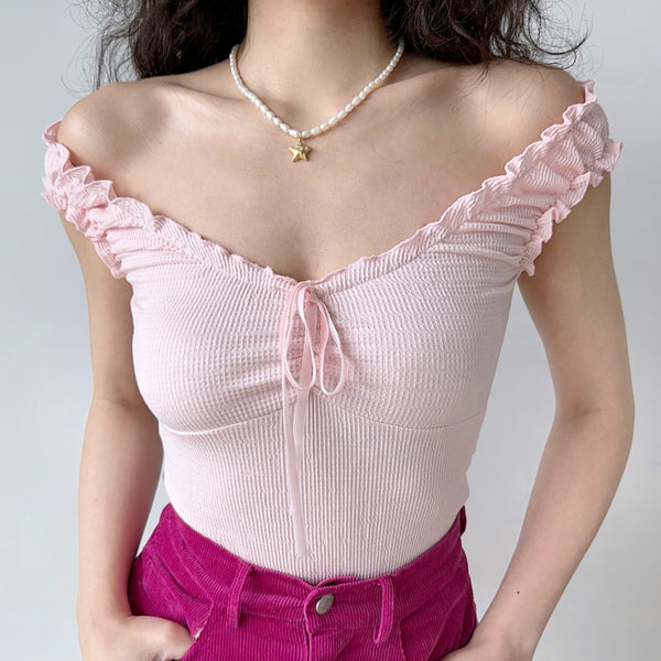 ballet style sleeveless coquette camisole