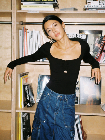 black strappy hollow jumpsuit