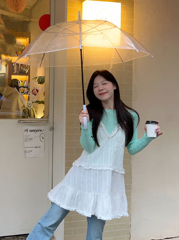 White suspender dress