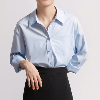polo collar casual long sleeve shirt