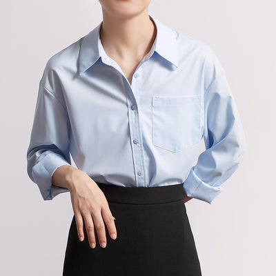 polo collar casual long sleeve shirt