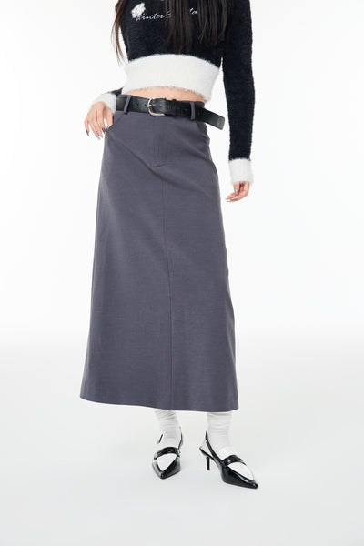 pleated high waist a-line skirt