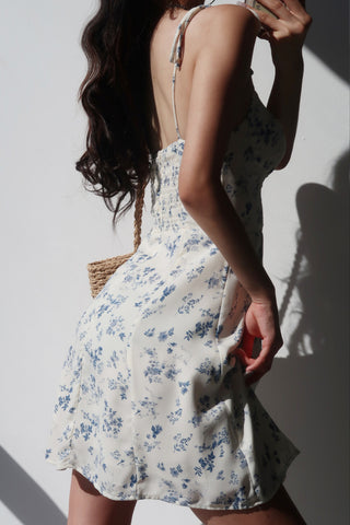 French Retro V-neck Suspender Short Skirt Dress