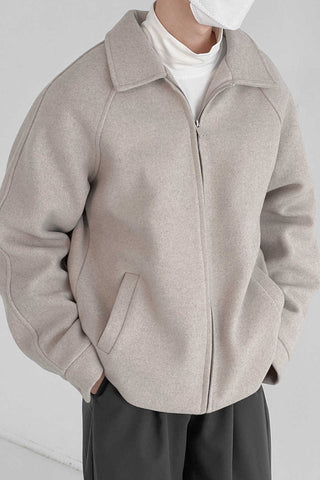 Woolen quilted lapel padded Jacket
